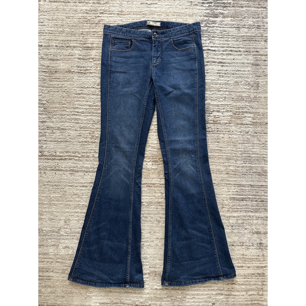 Free People Penny Pull On Flare Jeans Sz27(Fits 30) Women OB450138 Boho Stretch